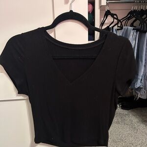 Classic Black V-Neck Women's Top